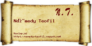 Némedy Teofil névjegykártya